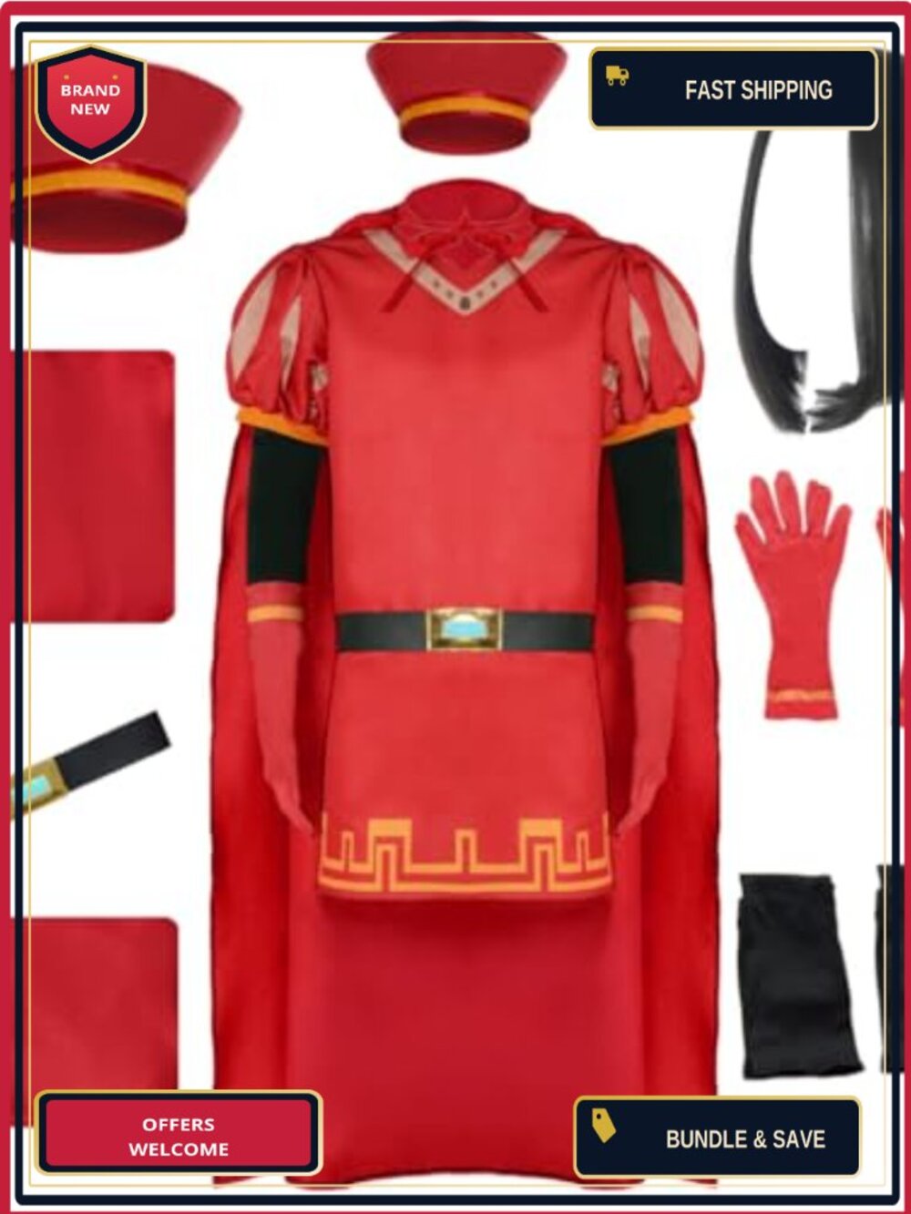 Anime Cosplay Cloak Cap Suit Uniform Cloth Halloween Costume Set